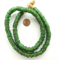 Dogon Donuts, Antique "Dutch" Annular Wound Trade Beads, Green