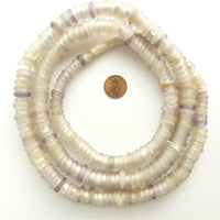 Dogon Donuts, Antique "Dutch" Annular Trade Beads, Clear, X-Long Strand