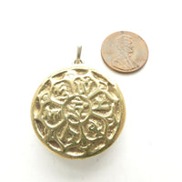 Himalayan Auspicious Symbols Box Pendants, 33mm Diameter