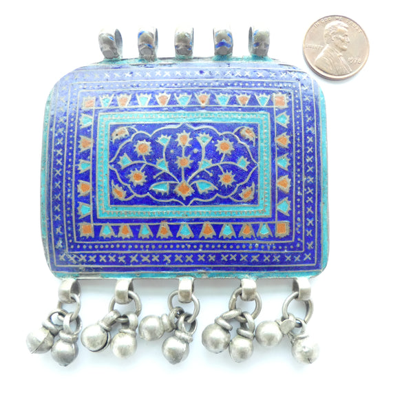 Multan Antique Enameled Pendant 3x3 inches