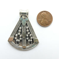 Indian Silver, Contemporary Pendant in a Traditional Shape, 48x35