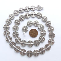 Thai Silver, Flat Round Two Way Hole Beads, 14mm, Sold Individually