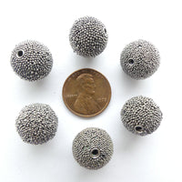 Bali Beads, Granulated All Over, 15mm, Sold Individually