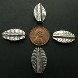 Thai Silver, Leaf Shape Engraved, 20x14mm, Sold Individually