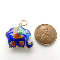 Charm, Vintage Enamel Elephant, 20x17mm, Sold Individually