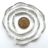 Thai Silver, Croissant, Small 20x3mm, 28-inch Strand of 36 Beads