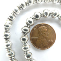 Thai Silver, Smooth Collared Bead, Medium 6x6mm