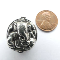 Indian Silver Ganesha Bead 25x20mm