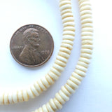 Bone Slices, Strand of Antiqued Bone Beads 1x5mm