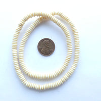 Bone Slices, Strand of Antiqued Bone Beads 1x5mm