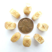 Bone, Carved from India, Set of 10 Beads