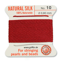 Silk, Carded 2 Meters with Needle, Garnet Size 10