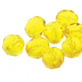 Czech Glass Faceted, 8mm, Translucent Yellow, Strands of 25