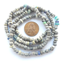Indo-Pacific Beads, 4mm, Mostly Grey, 24" Strands