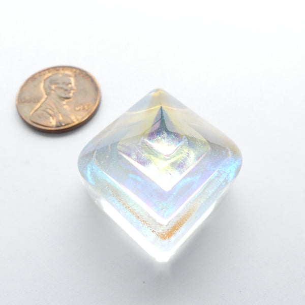 Bruce St.John Maher Dichroic Optic Bead with Clear Base, 25x25mm