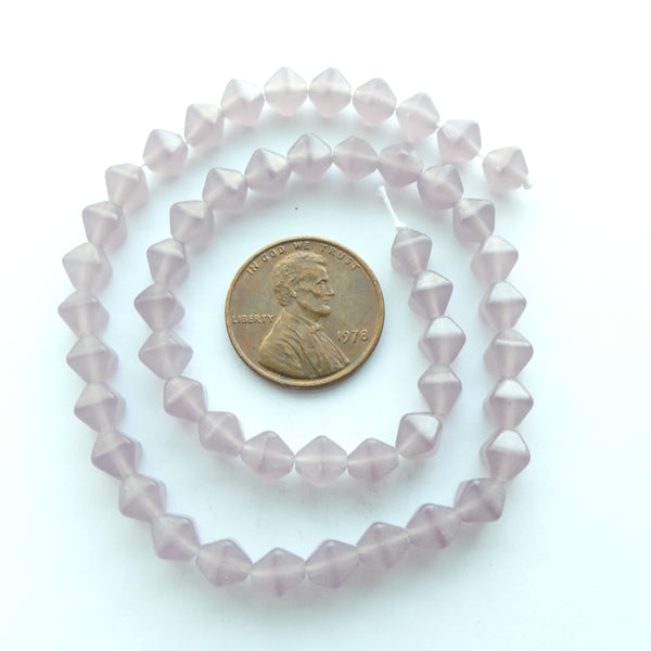 Czech Molded Diamond Shape, 5x5mm, Lavender Opal, Strands of 50