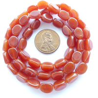 Czech Molded Glass Three-Sided Carnelian Colored Bead, 10x5mm