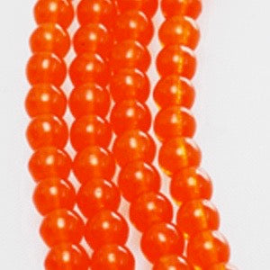 Czech Glass Smooth Round "Druks" 4mm, Opaque Orange, Strands of 100