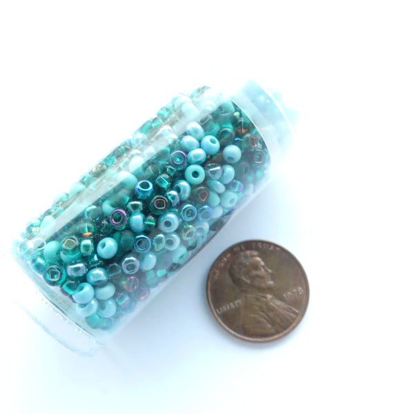 Seed Beads, Size 8, Mix "Turquoise Fetish"