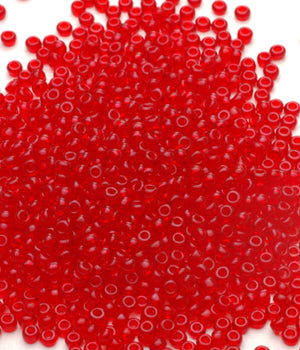 Seed Beads, Size 8, Translucent Ruby Red