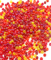 Seed Beads, Size 8, Mix Sunset Matte