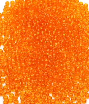 Seed Beads, Size 8, Translucent Orange