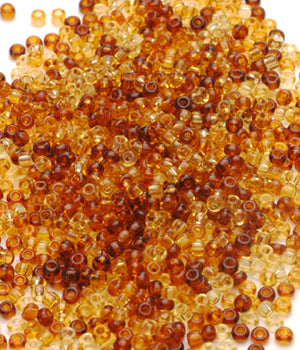 Seed Beads, Size 8, Mix Translucent Tortoise