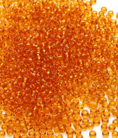 Seed Beads, Size 8, Translucent Dark Amber