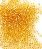 Seed Beads, Size 8, Translucent Light Amber