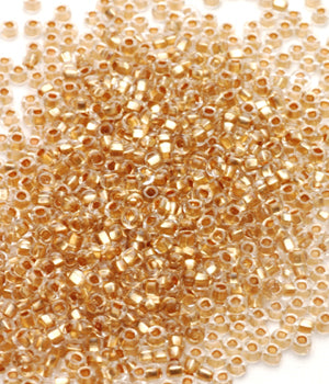 Seed Beads, Size 8, Bronze-lined Crystal