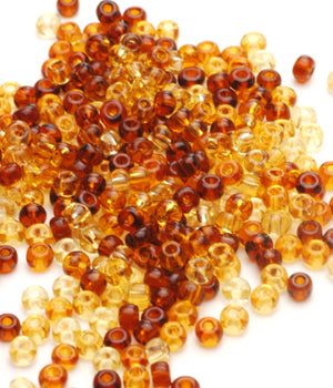 Seed Beads, Size 6, Mix Translucent Tortoise