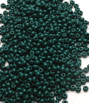 Seed Beads, Size 8, Opaque Dark Green