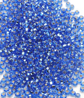 Seed Beads, Size 8, Silver-Lined Sapphire Blue