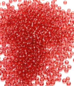 Seed Beads, Size 8, Translucent Dark Rose