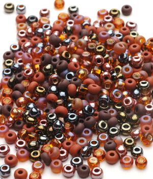 Seed Beads, Size 6, Mix Chocolate Mud Pie