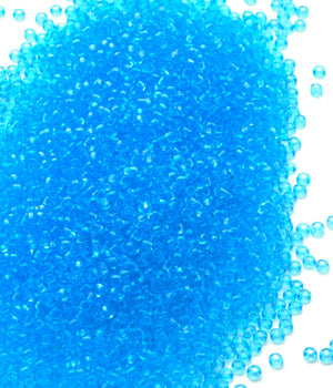 Seed Beads, Size 11, Translucent Aqua Blue