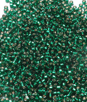 Seed Beads, Delicas, Silver-lined Kelly Green