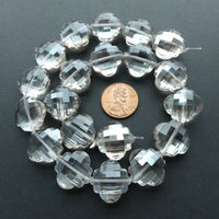 Smokey Faceted Glass Fancy Shapes, 22x22mm, Strand of 20