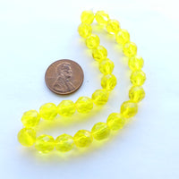 Czech Glass Faceted, 8mm, Translucent Yellow, Strands of 25