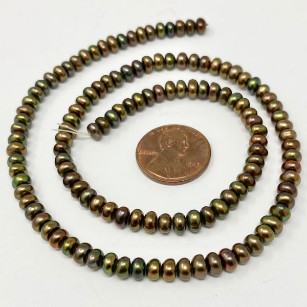 Dark bronze button pearls Bead-Zone.com