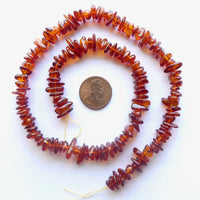 Amber Chips, Medium (6-8mm) on 16" Strand