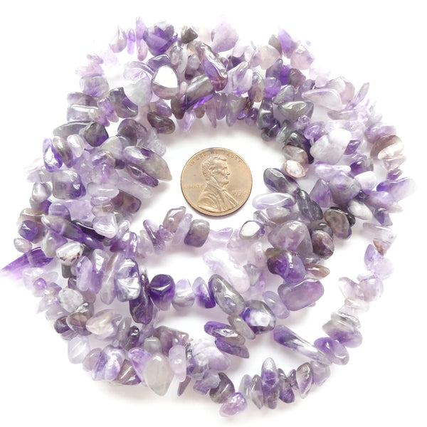 Amethyst Chips, Mix of Amethyst and Cape Amethyst on 36-inch "Endless" Strands