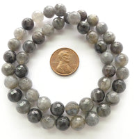 Labradorite, 8mm Faceted Round Beads on 16-inch Strands