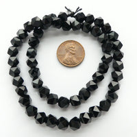 Black Onyx, Deltahedrons, 6mm on 15" Strands