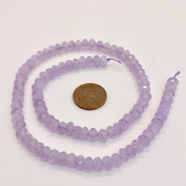 Amethyst Faceted Rondelles 6mm