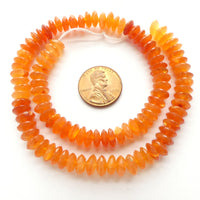 Carnelian, Faceted Rondelles, Ombre 8mm Rondelles