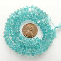 Apatite, Faceted Rondelles 4x7mm on 16-inch Strand