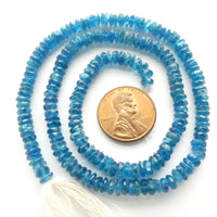 Apatite, Faceted Rondelles, 2x4mm on 16-inch Strands