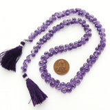 Amethyst Briolettes, Faceted Small Gem Quality Pear Shapes on 18-inch Strand