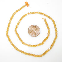 Citrine, Faceted Round 3mm Beads on 14-inch Strands